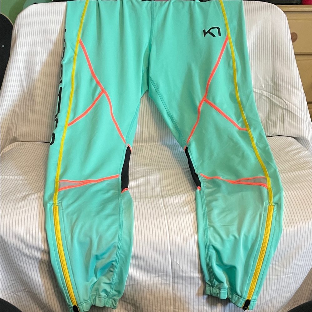 Kari Traa Aqua Joggers with Yellow and Pink Details